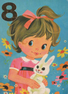 ALLES GUTE ZUM GEBURTSTAG 8 Jährige MÄDCHEN KINDER Vintage Postal CPSM #PBT778.DE - Anniversaire