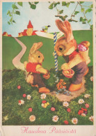 OSTERN KANINCHEN Vintage Ansichtskarte Postkarte CPSM #PBO518.DE - Pâques