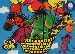ELEFANTE Animale Vintage Cartolina CPSM #PBS763.IT - Elefanti
