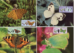 ALAND (2024) Carte S Maximum Card S - Metamorphosis, Butterflies, Butterfly, Larvae, Papillon, Mariposa, Falter - Set 4 - Aland