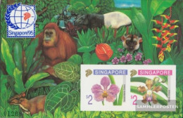 Singapore Block33B (complete Issue) Ungezähnt Unmounted Mint / Never Hinged 1995 Orchids - Orang-Utan, Tapir - Singapore (1959-...)