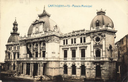 ESPAGNE- Cartagena - Palacio Municipal - Vue Générale - Face à L'entée - De L'extérieure - Animé- Carte Postale Ancienne - Murcia