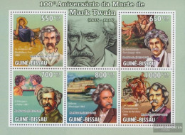 Guinea-Bissau 4611-4615 Sheetlet (complete. Issue) Unmounted Mint / Never Hinged 2010 Mark Twain - Guinée-Bissau