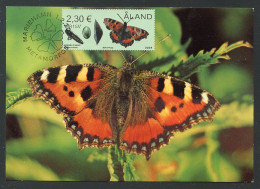 ALAND (2024) Carte Maximum Card - Metamorphosis, Butterflies, Butterfly, Larvae, Papillon, Aglais Urticae - Aland