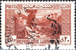 LIBANO, LEBANON, PAESAGGI, LANDSCAPES, 1940, USATI Scott:LB 143A, Yt:FR-LB 172 - Used Stamps