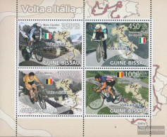 Guinea-Bissau 4086-4089 Sheetlet (complete. Issue) Unmounted Mint / Never Hinged 2009 Cycling In Italy - Guinea-Bissau