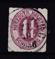 GERMANY -SCHLESWIG-HOLSTEIN 1865 Used  Stamp 1 1/4 Shilling Red/lilac Nr. 14 - Schleswig-Holstein