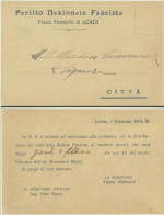 LICATA -AGRIGENTO -FASCIO FEMMINILE PARTITO NAZIONALE FASCISTA 1933 - Agrigento