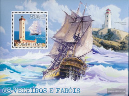 Guinea-Bissau Miniature Sheet 713 (complete. Issue) Unmounted Mint / Never Hinged 2009 Lighthouses And Sailboats - Guinée-Bissau