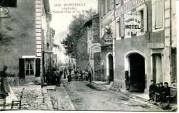 CPA.07.ARDÈCHE.MONTPEZAT.LA GRANDE RUE ET LES HÔTELS. - Altri & Non Classificati