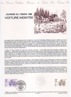 - Document Premier Jour JOURNÉE DU TIMBRE - VOITURE MONTÉE - PARIS 12.3.1988 - - Tag Der Briefmarke