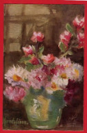 DAISES AND JAPONICAS RAPHAEL TUCK FLORA  SERIES OILFACSIM   ART BY C J MONTEFIORE  - Tuck, Raphael