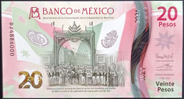 MEXICO $20 SERIES DJ4886000 ANGEL # - 7-FEBR-2023 INDEPENDENCE POLYMER NOTE BU Mint Crisp - Mexico