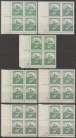 080/ Pof. 29; Corner 4-blocks, Differend Plate Numbers, Narrow Border - Unused Stamps