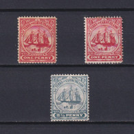 TURKS & CAICOS 1900, SG #102-104, Part Set, Wmk Crown CA, Ships, MH - Turks E Caicos