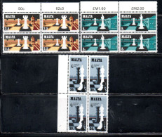 MALTA 1980 CHESS SCACCHI ÉCHECS COMPLETE SET SERIE COMPLETA BLOCK QUARTINA MNH - Malta