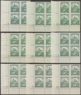 081/ Pof. 29; Corner 4-blocks, Differend Plate Numbers, Wide Border - Neufs