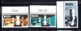 MALTA 1980 CHESS SCACCHI ÉCHECS COMPLETE SET SERIE COMPLETA MNH - Malta
