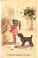 Illustration Germaine Bouret - Fillette Et Son Chien: Ne Sois Pas Méchant, J'ai Peur! - Carte N° 3 - Bouret, Germaine