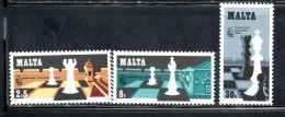 MALTA 1980 CHESS SCACCHI ÉCHECS COMPLETE SET SERIE COMPLETA MNH - Malta