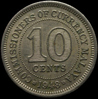 LaZooRo: Malaya 10 Cent 1948 XF / UNC - Colonies