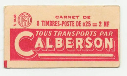 -- COUVERTURE De CARNET VIDE De 8 TIMBRES-POSTE De 0,25 = 2 NF / Publicité CALBERSON  -- - Modern : 1959-…