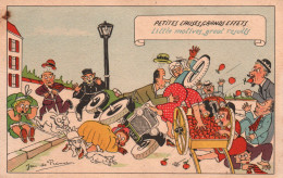 Illustration Jean De Preissac - L'accident: Petites Causes Grands Effets - Série Les Proverbes N° 8 - Carte Jipé - Preissac