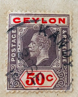 CEYLAN (Roi George V Du Royaume Uni) 1911 Numéro Michel 174 « KANDY » - Ceylon (...-1947)