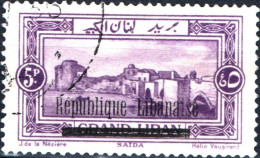 LIBANO, LEBANON, PAESAGGI, LANDSCAPE, 1927, USATI Scott:LB 78, Yt:FR-LB 92 - Used Stamps