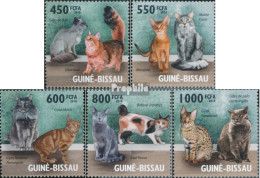 Guinea-Bissau 4575-4579 (kompl. Ausgabe) Postfrisch 2010 Katzen - Guinée-Bissau