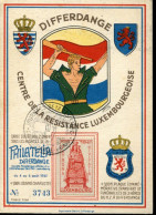X0194 Luxembourg,special Card Differdange 1945 Journees De La Resistance Luxemb. - Lettres & Documents