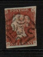 GB Victoria Penny Red Imperf With  Maltese Cross. (HK)  Creased - Gebruikt