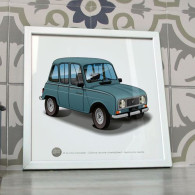 Poster Renault 4L Savane Bleu Shetland R4 - Voitures