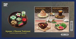 Indonesia Indonesie 2024 Stamp Miniature Sheet MS Traditional Snacks And Beverages New - Indonesia