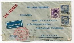 !!! LETTRE DU BRESIL POUR LA FRANCE PAR ZEPPELIN, CACHET CONDOR ZEPPELIN 1935 - Brieven En Documenten