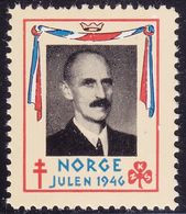 NORWAY - NKS Christmas Seal 1946 MNH «HM King Haakon VII» - Photography - Erinnofilie