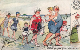 ILLUSTRATEURS - SIGNES - Enfants - Femme - Homme - Famille - Plage - Carte Postale Ancienne - Other & Unclassified