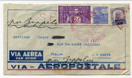 !!! LETTRE DU BRESIL POUR LA FRANCE PAR ZEPPELIN, CACHET CONDOR ZEPPELIN 1932 - Luchtpost