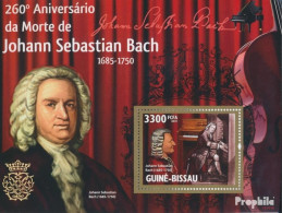 Guinea-Bissau Block 748 (kompl. Ausgabe) Postfrisch 2010 J. Sebastian Bach Und Musikinstrume - Guinée-Bissau