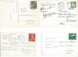 Germany BRD # 8 Pcards With Solo Frankings To Italy 1952/1956 - Briefe U. Dokumente