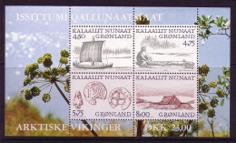 GRÖNLAND BLOCK 17 POSTFRISCH(MINT) WIKINGER SCHIFF 1999 - Bloques