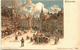 München - Marienplatz - Litho - Muenchen