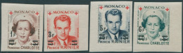 Monaco 1951 SG459 Red Cross Ovpts Singles Imperf MLH - Sonstige & Ohne Zuordnung
