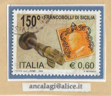 USATI ITALIA 2009 - Ref.1121 "150° PRIMI FRANCOBOLLI DI SICILIA" 1 Val. - - 2001-10: Usados