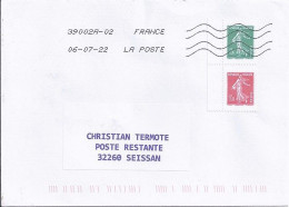 TP N° 5607+5608 SUR LETTRE DU 6.7.22 POUR POSTE RESTANTE - Lettres & Documents