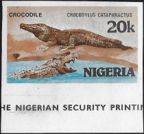 Nigeria 1986 Y&T 477 Non Dentelé. Crocodilus Cataphractus, Faux-gavial D'Afrique - Autres & Non Classés