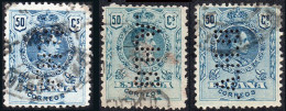 Madrid - Perforado - Edi O 277 (3) - 3 Sellos Color Diferente "B.H.A" (Banco) - Used Stamps