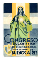 !!! CARTE AIR FRANCE DU CONGRES EUCHARISTIQUE INTERNATIONAL DE BUENOS AIRES 1934 - MANQUE UN TIMBRE - Poste Aérienne