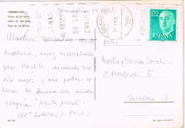 54878. Postal TORREMOLINOS (Malaga) 1973. Fechador Rodillo BENALMADENA Costa. Vista Torre De La Roca - Storia Postale
