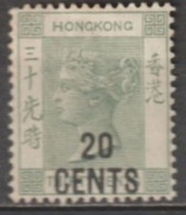 1885 - HONG KONG (CHINA) - SURCHARGES - YVERT N° 49 * MH - FILIGRANE CA - COTE =  185 EUR - Nuevos